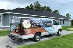 McIntyre Construction Job site and van in Florida